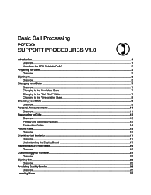 Basic Call Processing Support Procedures