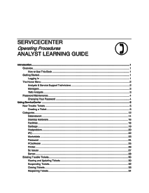 Service Center Analyst Learning Guide